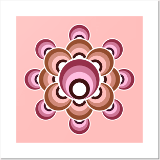 70's flower - millennial pink Posters and Art